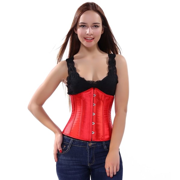 Underbyst Korsett Corselete Underkläder RED W red XL