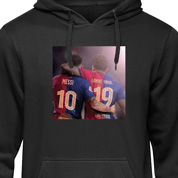 Barn-Hoodie | Blød Hættetrøje til Børn Lamine Yamal VS Messi sort black 5-6 År