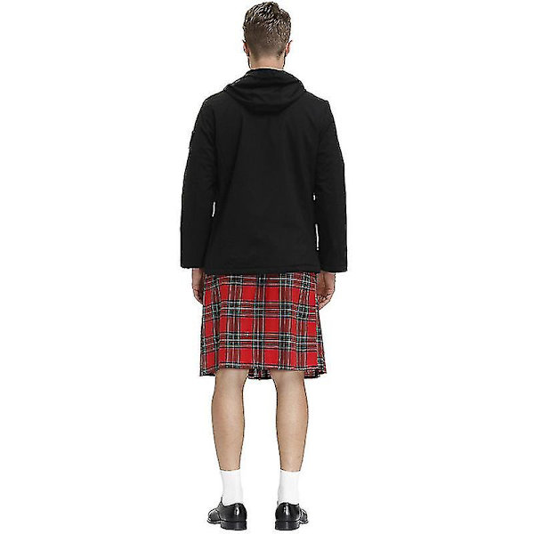 Irish Pläd Green Kilt - Scottish St Patrick's Green Plisserad kostym Tartan Kjol Kilts Kläder för män och kvinnor red XL