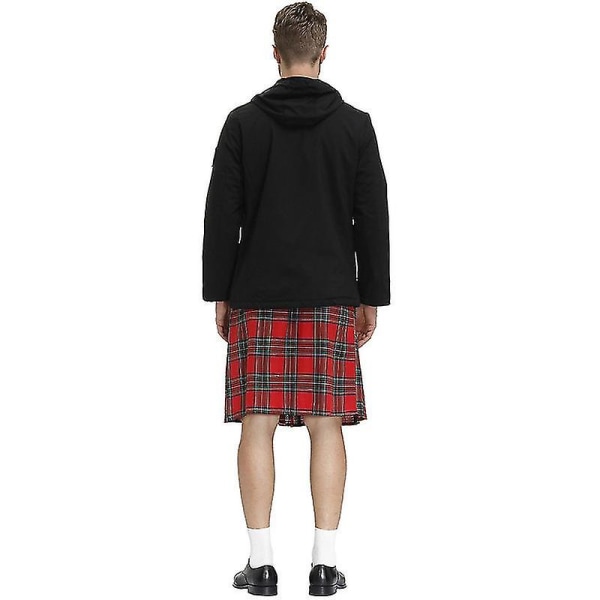 Irlantilainen ruudullinen vihreä kiltti - Skotlantilainen Pyhän Patrickin vihreä plisseerattu puku Tartan-hame Kiltit Vaatteet miehille ja naisille red L