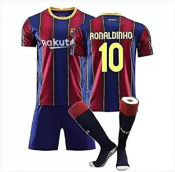 10# Ronaldinho fodboldtrøje uniformssæt T 28