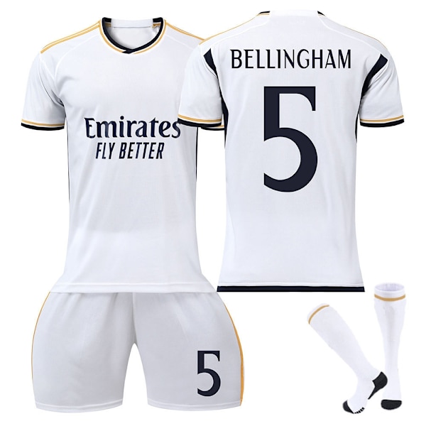 2023-2024 Real Madrid Hjemmefodboldtrøje nr. 5 Bellingham Voksen S-WELLNGS Z aldult