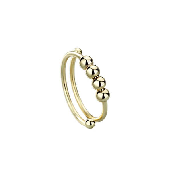 Spiralring - Antistressring med roterende perler Guld Z 5-Pack
