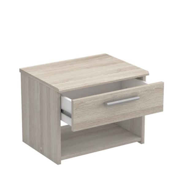 Sängbord 1 Låda L42,5 cm - Ljus trädekor - 42,5 cm X 32,3 cm X 32,1 cm - PRICY Shannon Oak