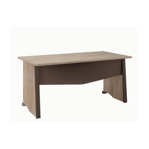 Skrivbord i industriell stil med modesty panel L140 cm - Fransk tillverkning - CaliCosy Brown