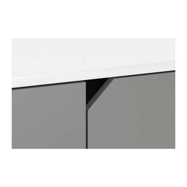 TV-skåp 2 dörrar 1 låda 1 nisch L140 cm - 140 cm X 42 cm X 70 cm - TOKIO Antracitgrå