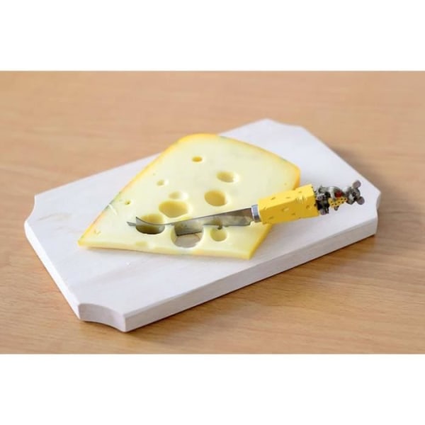 Ostkniv med handtag dekorerad med ost + mus Gul
