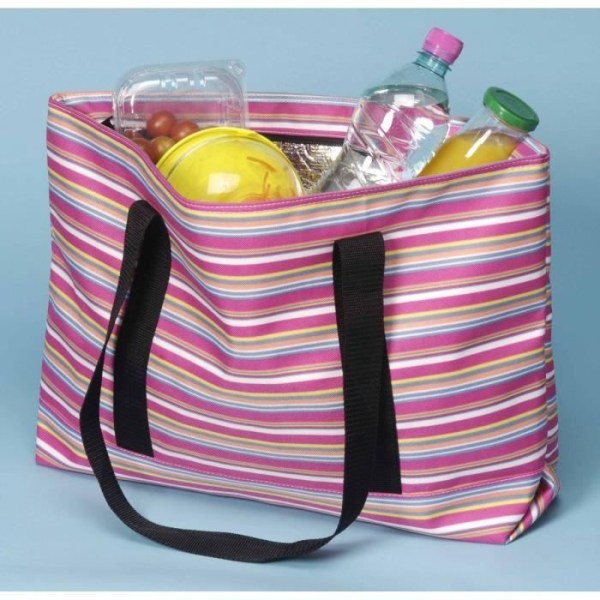 Randig isolerad shoppingväska med axelremmar Multicolor