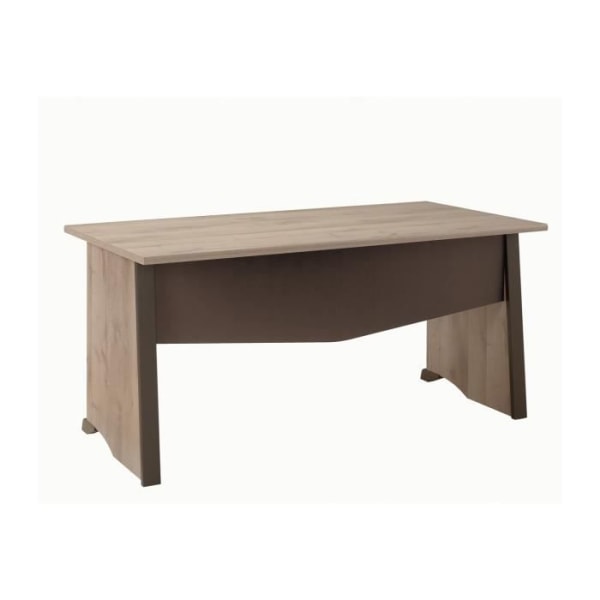 Skrivbord i industriell stil med modesty panel L160 cm - Fransk tillverkning - GAMI Brown