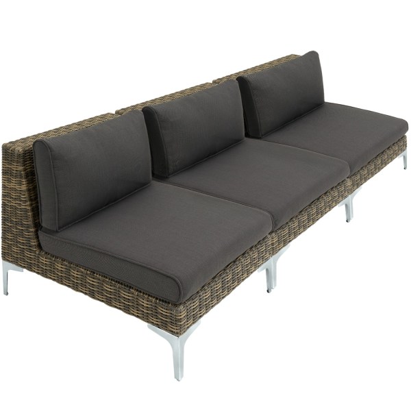 tectake Modulärt loungeset Villanova Aluminiumset 4 3-sits grå
