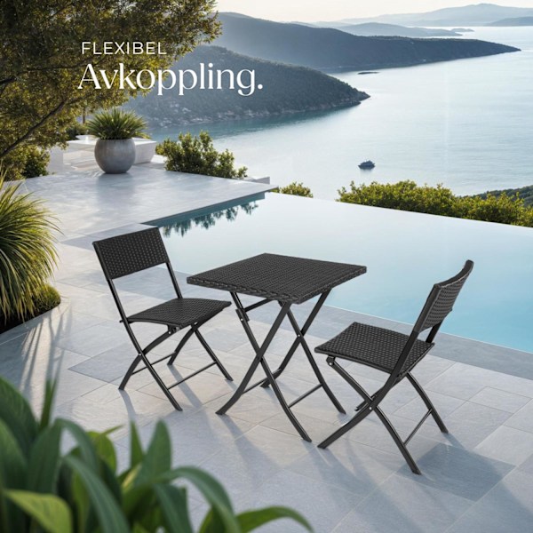 tectake Cafegrupp Trevi i konstrotting Svart