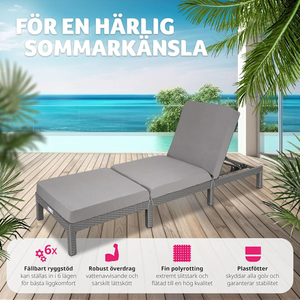 tectake Solsäng i konstrotting Sofia grå