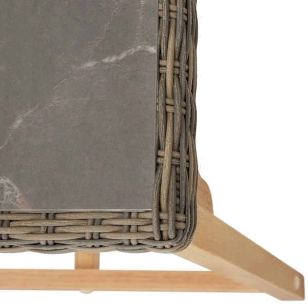 tectake Rotting barbord Kutina med 4 stolar Latina Natur