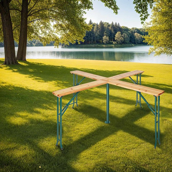 tectake Ståbord Quattro 241 x 241 x 103 cm Brun