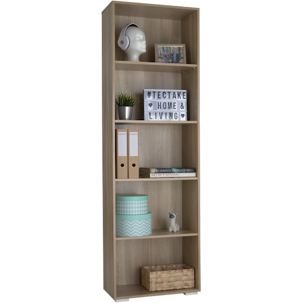 tectake Bokhylla Lexi - 5 hyllplan Ek