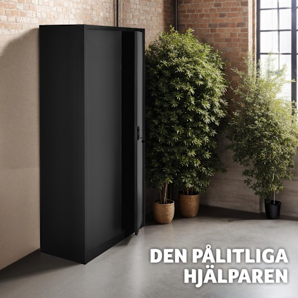 tectake Dokumentskåp med 6 fack och stång -  80 cm Svart