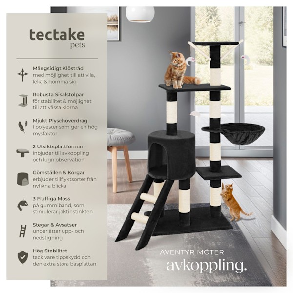 tectake Klösträd Dominik Svart