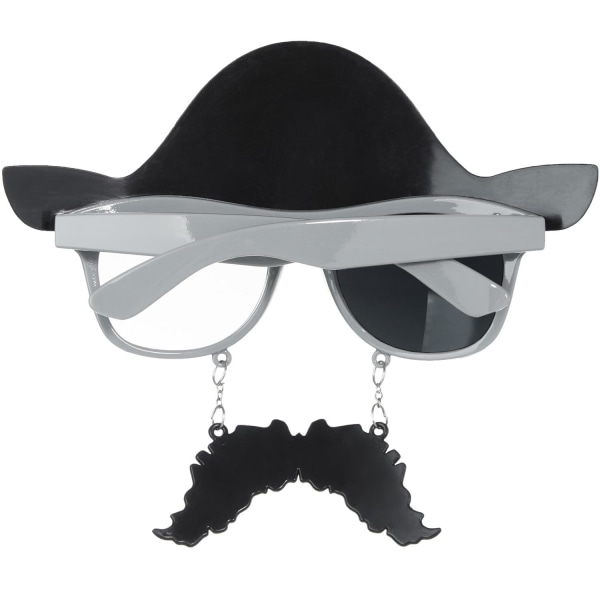 tectake Roliga glasögon pirat med mustasch grå