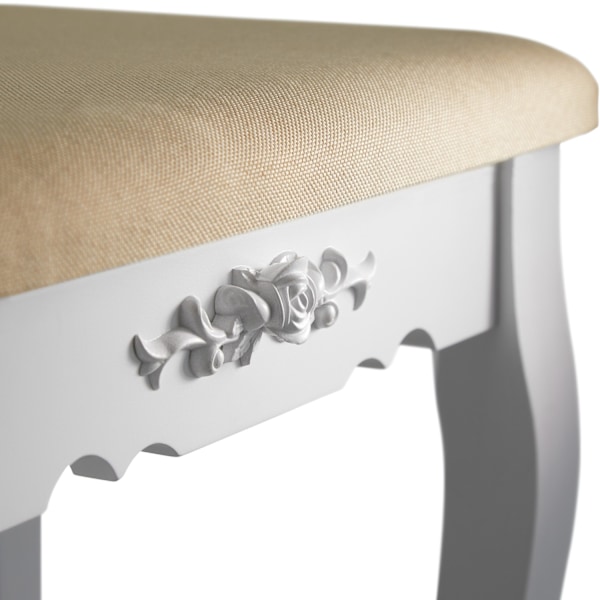 tectake Claire sminkbord med pall Vit