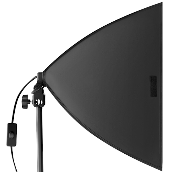 tectake Set med 2 studiolampor med softbox, stativ och väska Svart