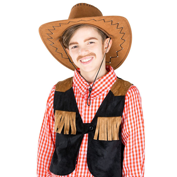 tectake Maskeraddräkt för barn Cowboy Jimmy Black 140 (10-12y)