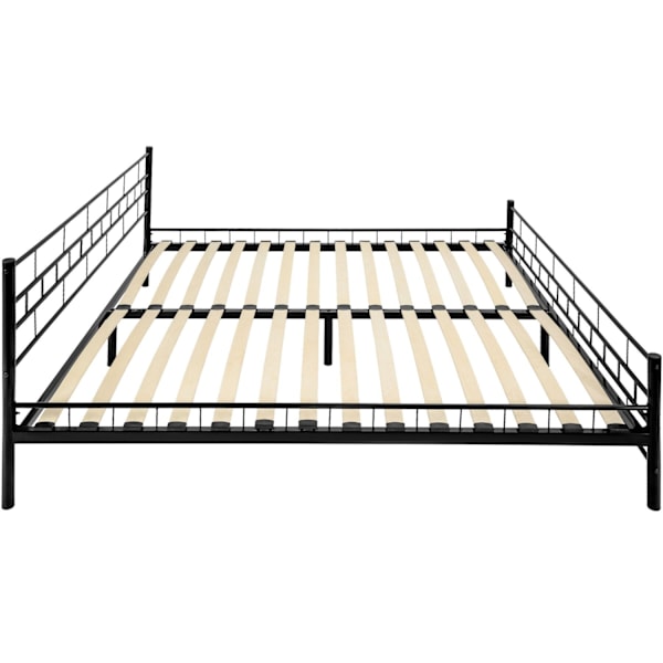 tectake Sängram med ribbotten i modern design - 200 x 180 cm Svart