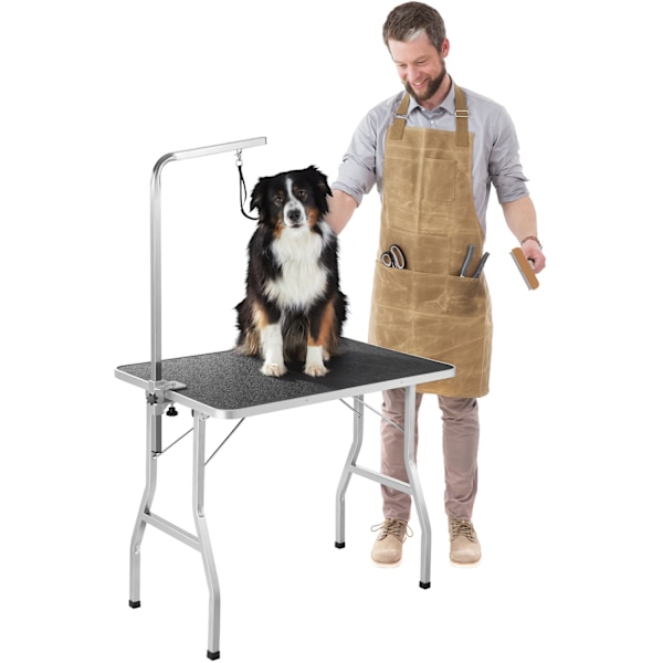 tectake Trimbord med justerbar galge grå