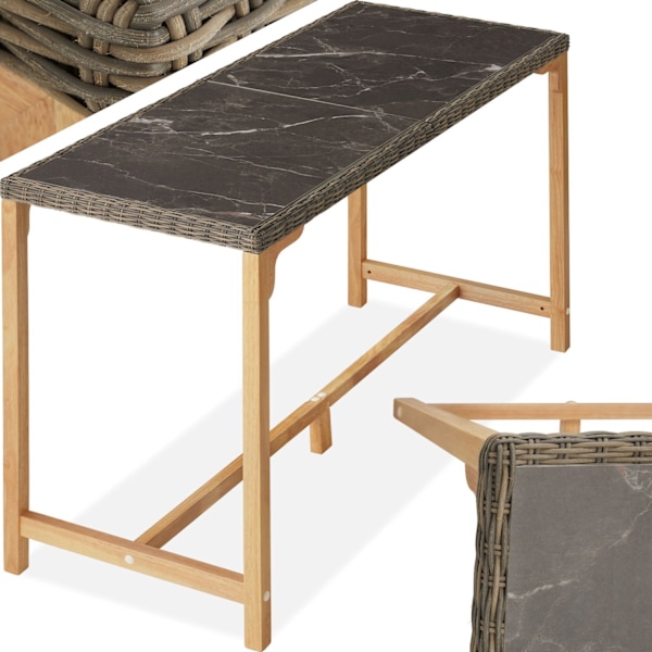 tectake Rotting barbord Lovas 161x64,5x99,5cm Natur