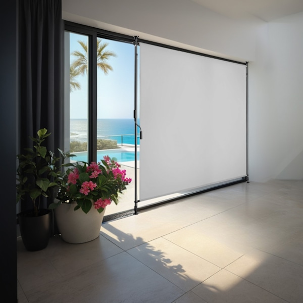 Markis Taija med handvev - 150 x 310 cm, ljusgrå Ljusgrå