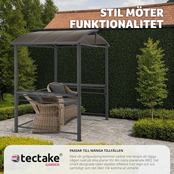 tectake Grillpaviljong  Asado 2,4x1,5x2,34m grå