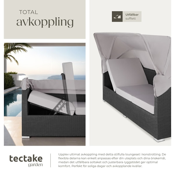 tectake Loungegrupp - Konstrotting  San Marino Svart