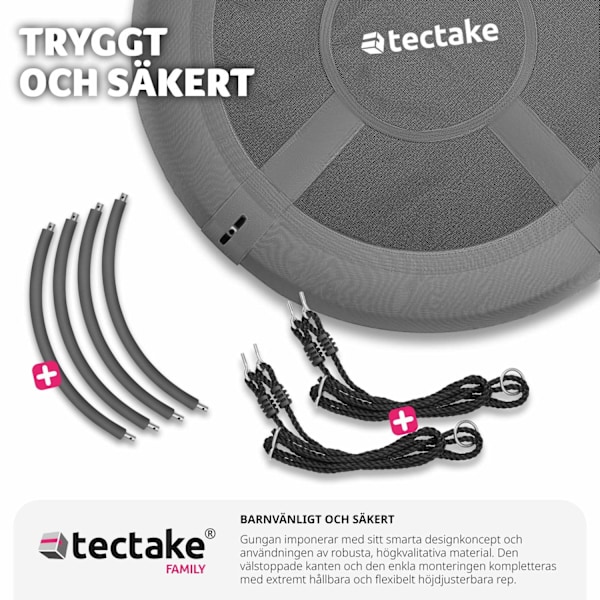 tectake Gunga Swayer, höjdjusterbar, 300 kg - Ø 100 cm Svart