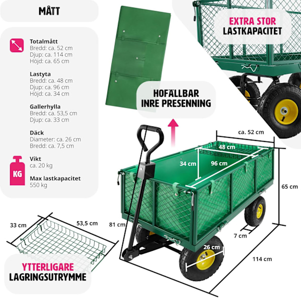 tectake Skrinda med hyllplan max 550 kg Grön