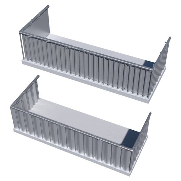 tectake Balkongskydd med metallförstärkta öglor, version 1 -  75 cm grå