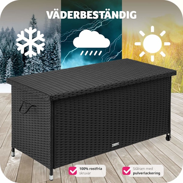 tectake Dynbox Kiruna med lock Svart