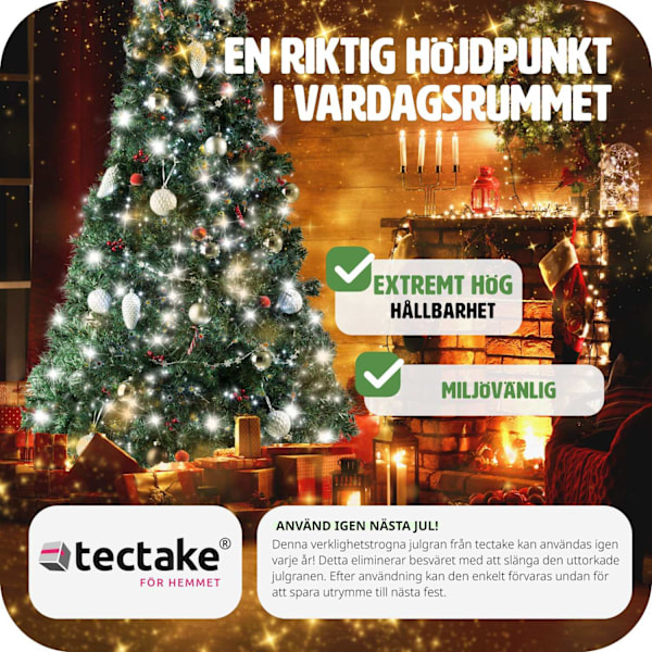 tectake Julgran, konstgjord med metallstativ, - 180 cm Grön