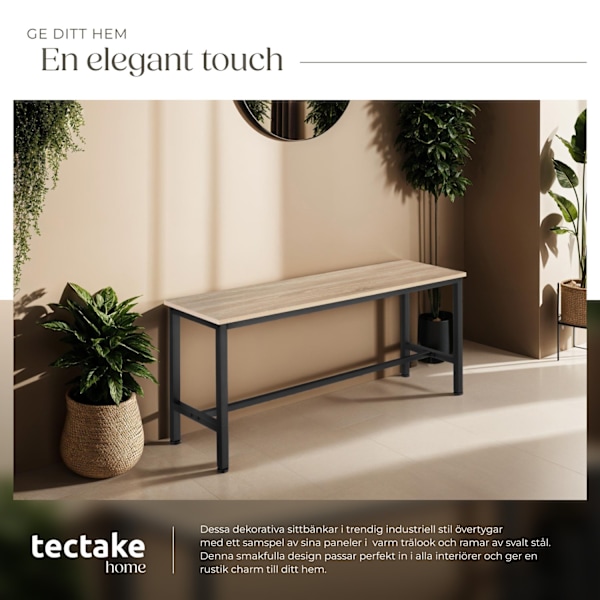 tectake 2 bänkar Fairfield Ljusbrun