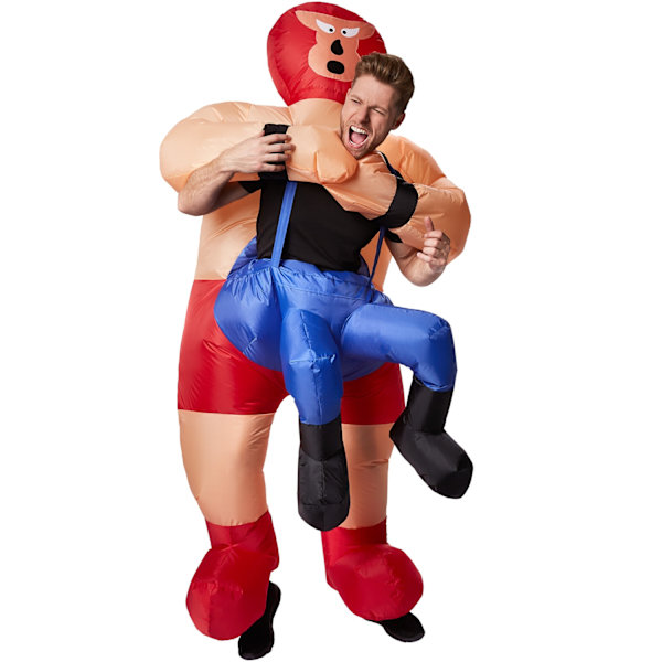 tectake Uppblåsbar maskeraddräkt Wrestler Orange