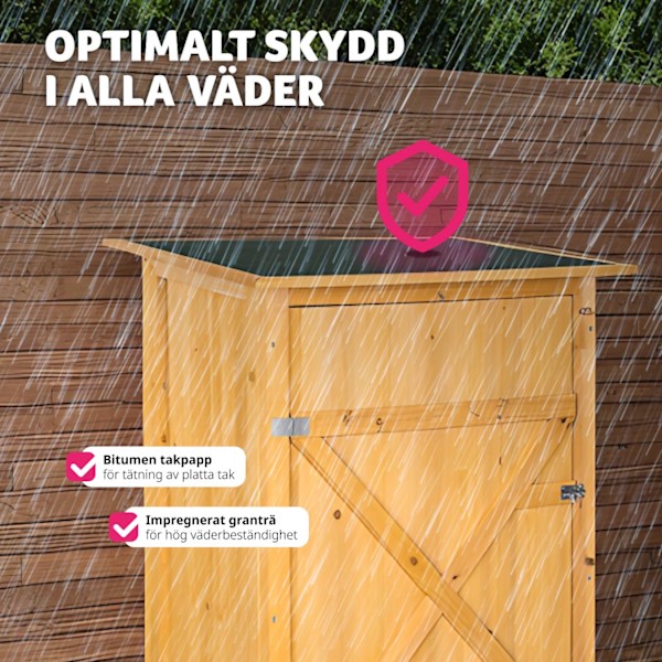 tectake Trädgårdsskåp med platt tak Brun