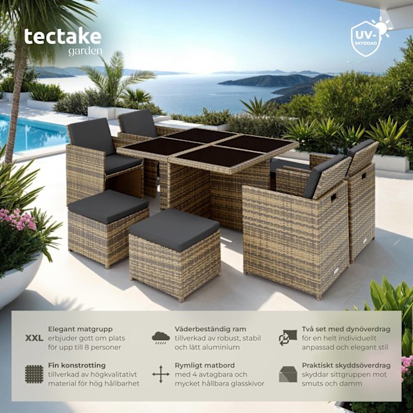 tectake Matgrupp Manhattan i konstrotting Natur