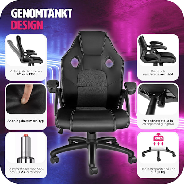 tectake Gamingstol Mike Svart
