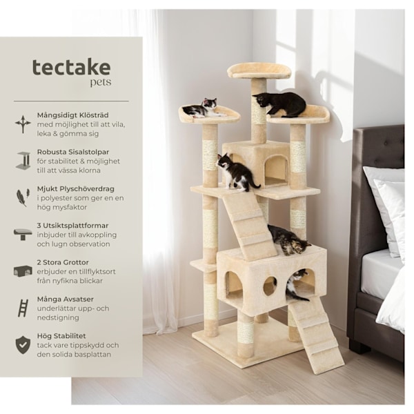 tectake Katt klösträd, klösmöbel Mogli Beige