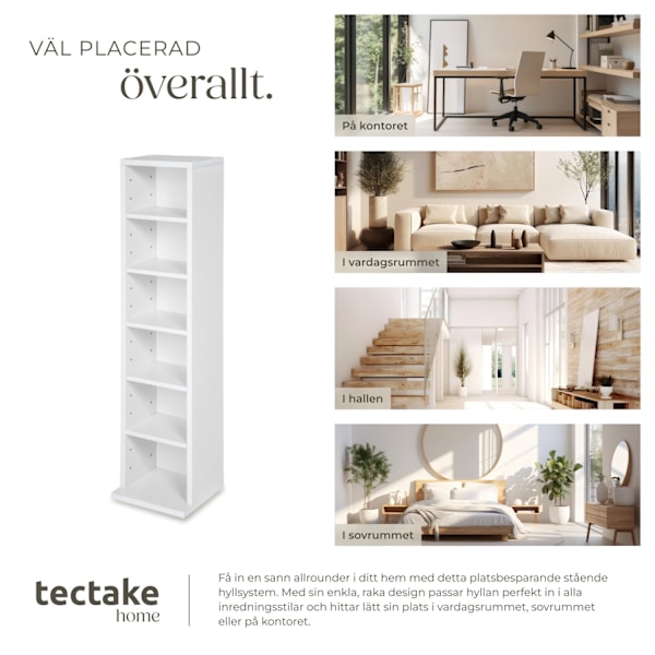 tectake CD-hylla för 102 CD-skivor Vit