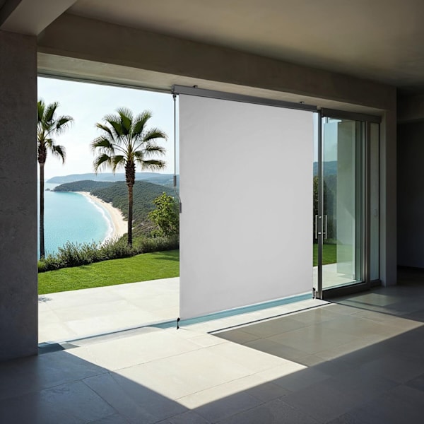 Vertikalmarkis Eloise med 2 väggfästen - 140 x 250 cm, ljusgrå Ljusgrå