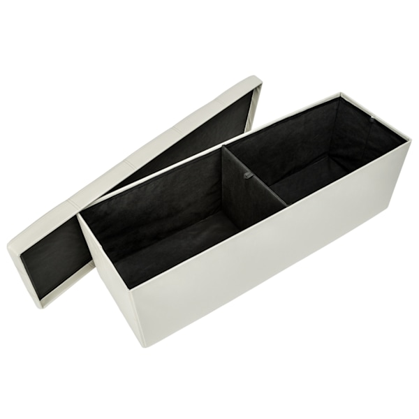 tectake Hopfällbar sittbänk med förvaringsutrymme Beige