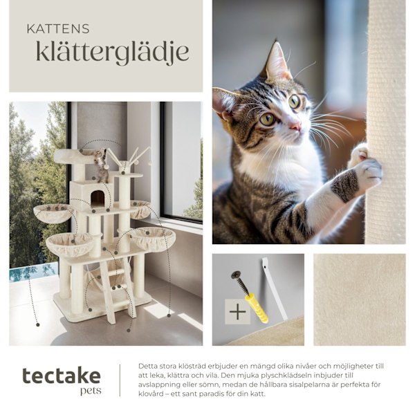 tectake Katt klösträd, klösmöbel Gismo Vit