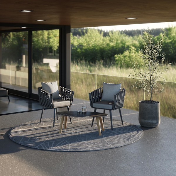 tectake Ovalt Soffbord Acerra, marmorlook 100x50x34,5 cm Natur