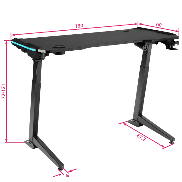 tectake Skrivbord Hemingway, Elektriskt höj- och sänkbart datorbord Svart