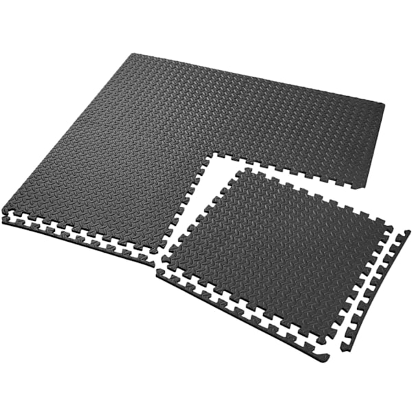 tectake Träningsmatta 12-pack Svart