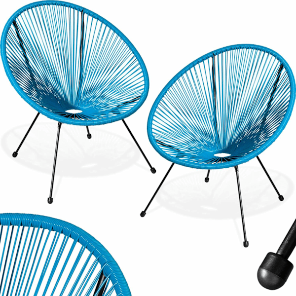 tectake 2 trädgårdsstolar Santana Retro i Acapulco-stil Blå